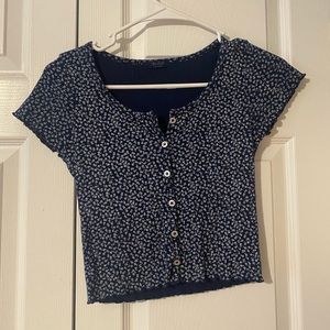 Brandy melville button up flower shirt